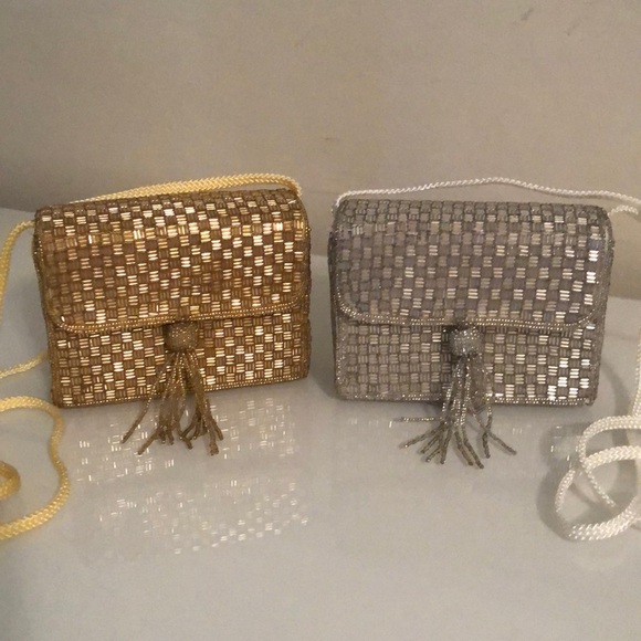 Accessories - Ladies Beaded Evening Bags (1) Gold & (1) Silver